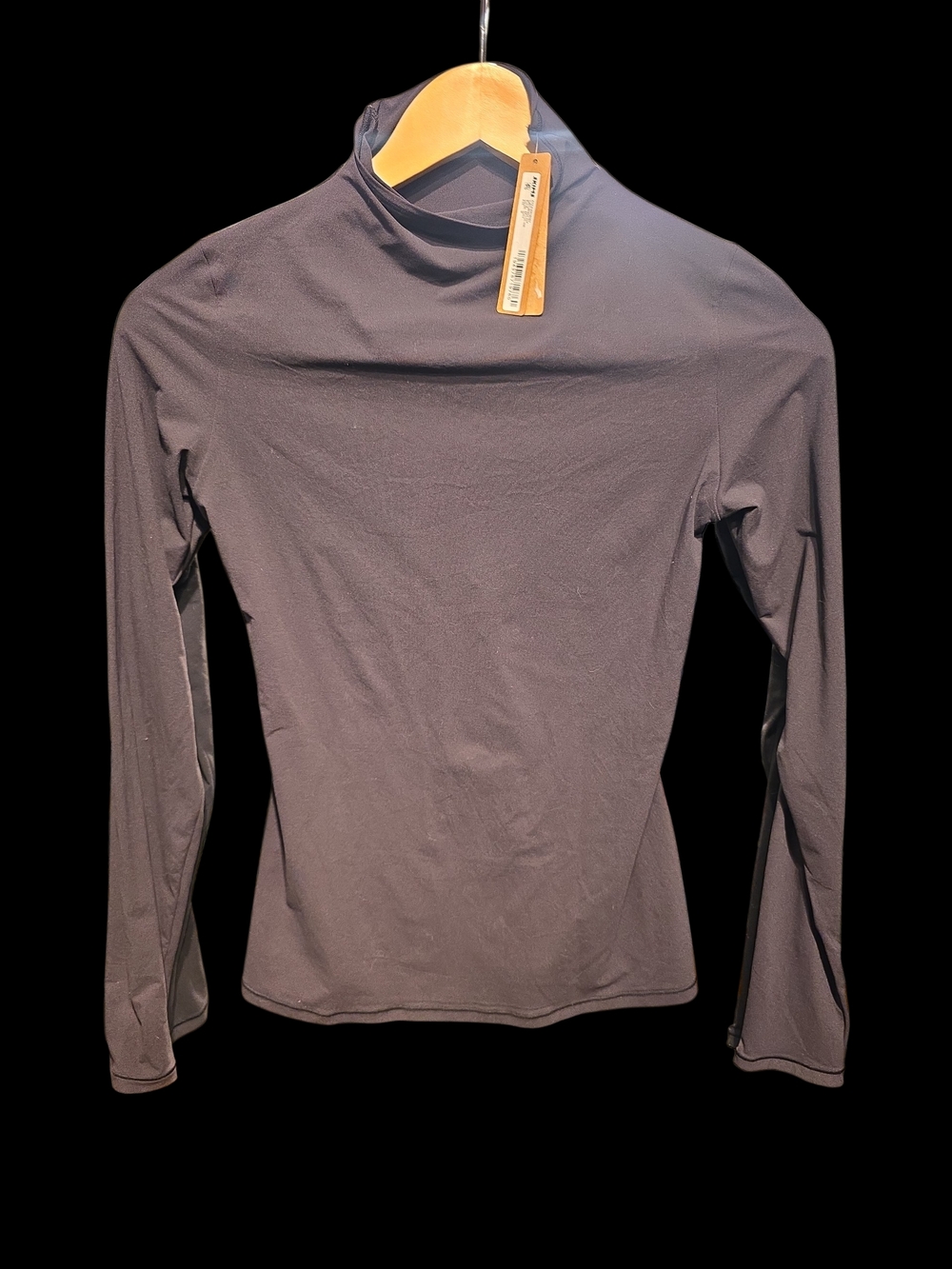 SKIMS Black Long Sleeve Mock Neck Top